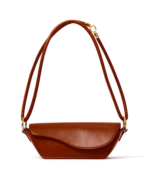 La Cannuccia Bag in brown, discover the baguette bag by Micucci Milano.