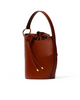 La Cemento Bag by Micucci Milano, shoulder bucket bag, in semi-rigid leather, brown version